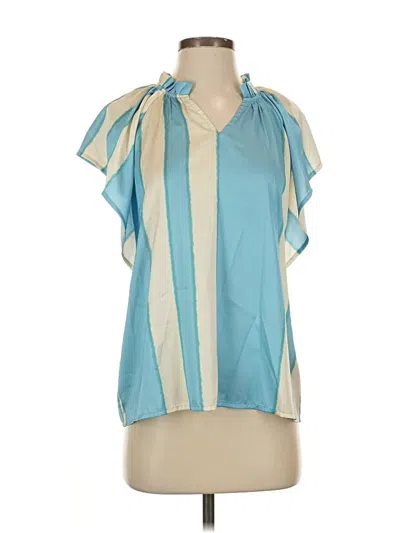 Pre-owned Entro Short Sleeve Blouse In Blue