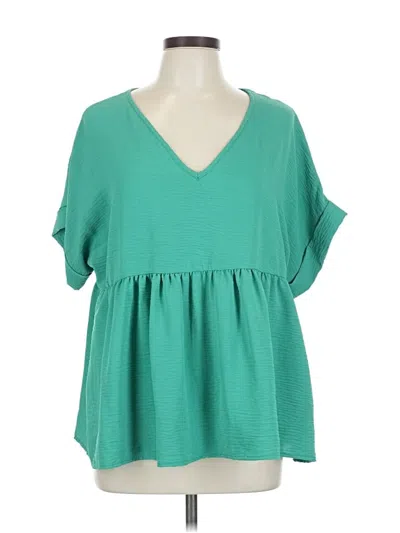 Pre-owned Entro Short Sleeve Blouse In Blue