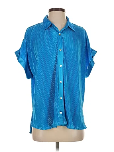 Pre-owned Entro Short Sleeve Blouse In Blue