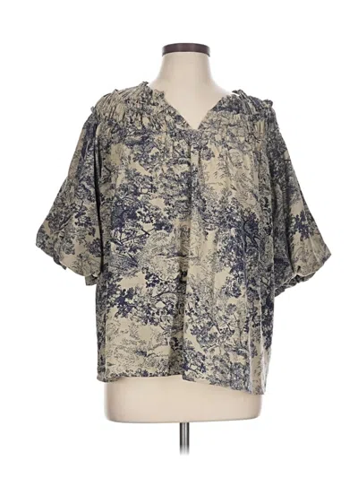 Pre-owned Entro Short Sleeve Blouse In Blue