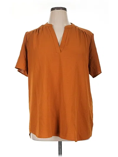 Pre-owned Entro Short Sleeve Blouse In Brown
