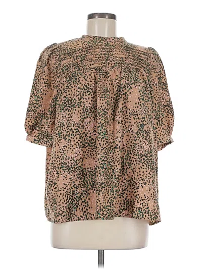 Pre-owned Entro Short Sleeve Blouse In Brown