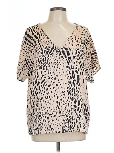 Pre-owned Entro Short Sleeve Blouse In Brown