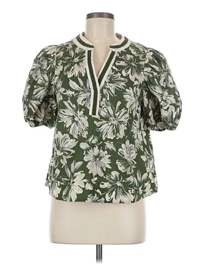 Pre-owned Entro Short Sleeve Blouse In Green