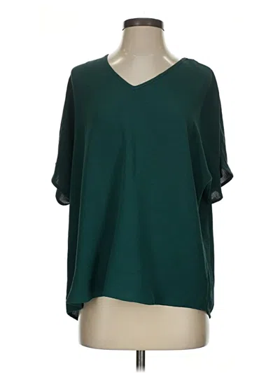 Pre-owned Entro Short Sleeve Blouse In Green