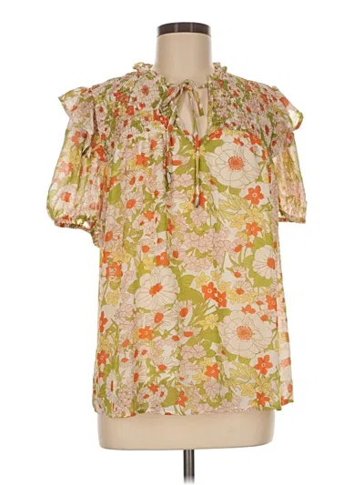 Pre-owned Entro Short Sleeve Blouse In Ivory