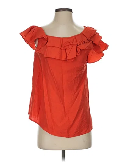 Pre-owned Entro Short Sleeve Blouse In Orange