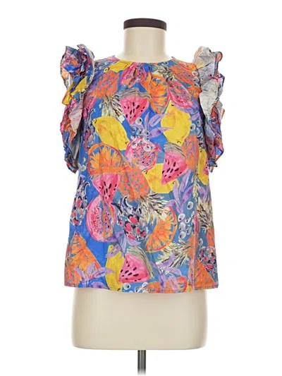Pre-owned Entro Short Sleeve Blouse In Orange