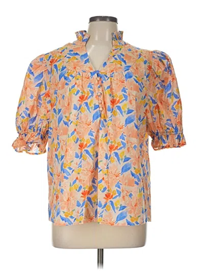 Pre-owned Entro Short Sleeve Blouse In Orange