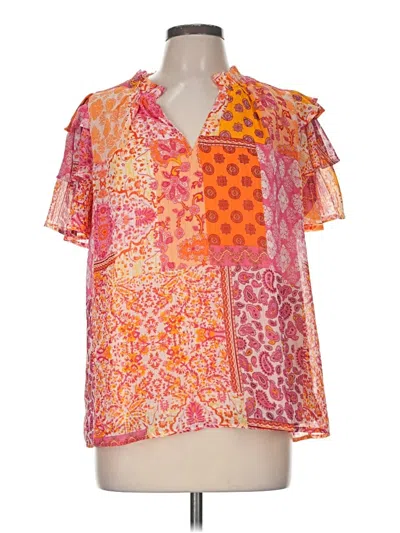 Pre-owned Entro Short Sleeve Blouse In Orange