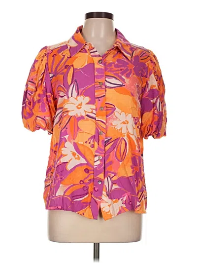 Pre-owned Entro Short Sleeve Blouse In Orange