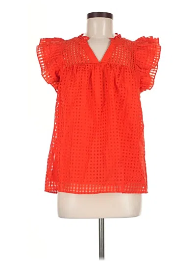 Pre-owned Entro Short Sleeve Blouse In Orange