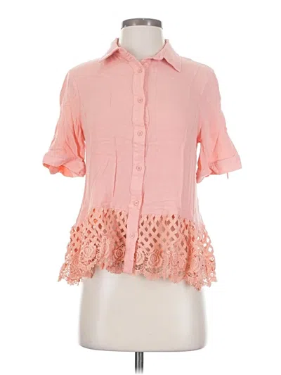 Pre-owned Entro Short Sleeve Blouse In Pink