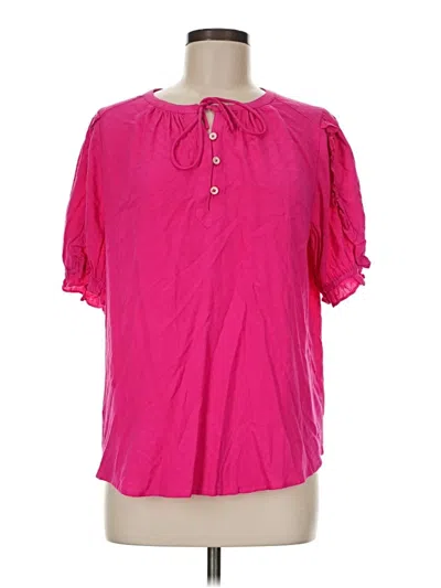 Pre-owned Entro Short Sleeve Blouse In Pink
