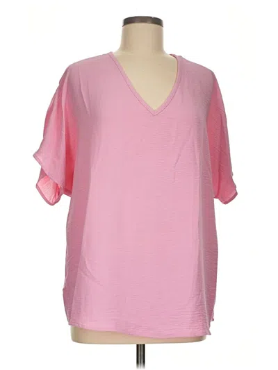 Pre-owned Entro Short Sleeve Blouse In Pink