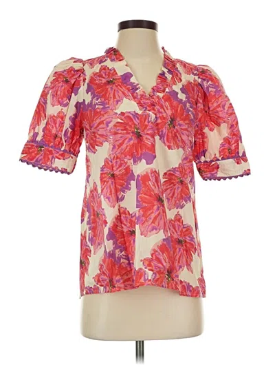 Pre-owned Entro Short Sleeve Blouse In Pink