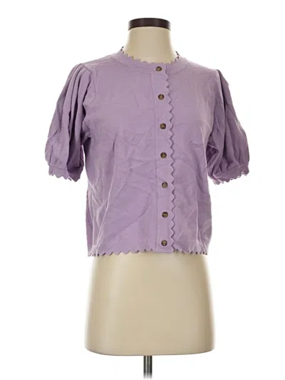 Pre-owned Entro Short Sleeve Blouse In Purple