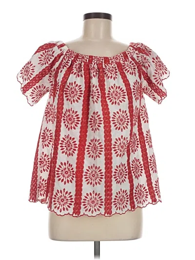 Pre-owned Entro Short Sleeve Blouse In Red