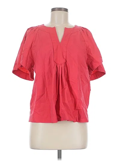 Pre-owned Entro Short Sleeve Blouse In Red