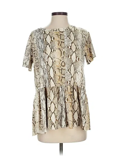 Pre-owned Entro Short Sleeve Blouse In Silver