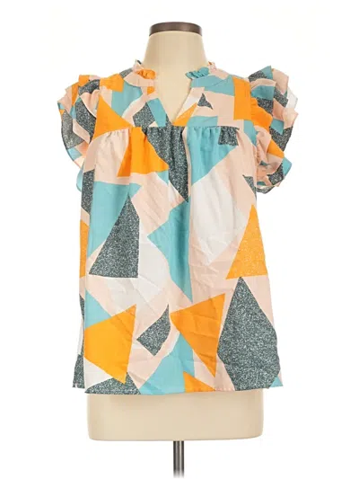 Pre-owned Entro Short Sleeve Blouse In Teal