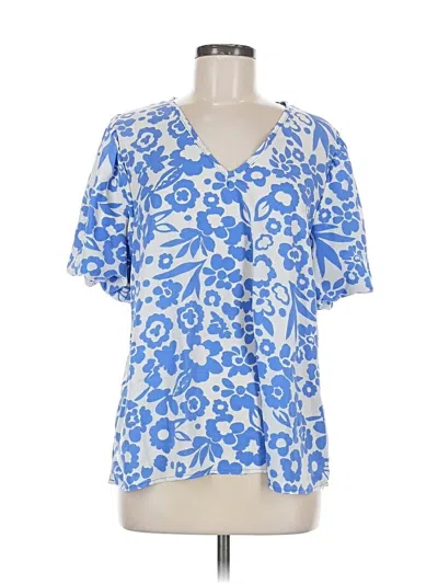 Pre-owned Entro Short Sleeve Blouse In White