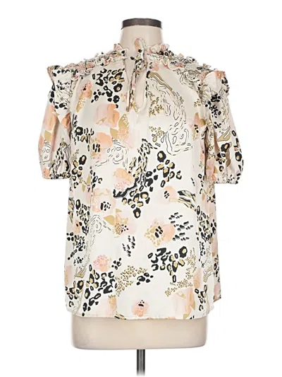 Pre-owned Entro Short Sleeve Blouse In White