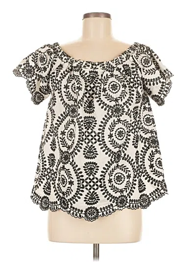 Pre-owned Entro Short Sleeve Blouse In White