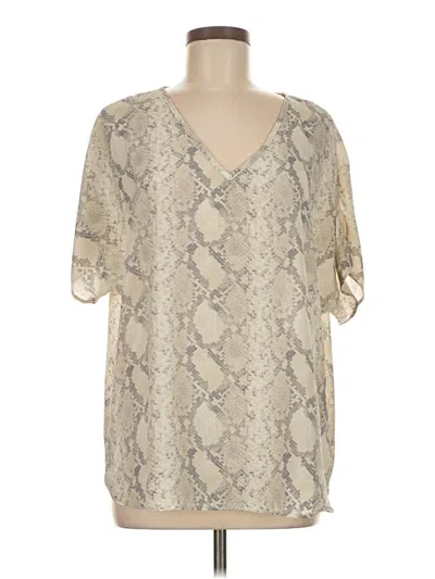 Pre-owned Entro Short Sleeve Blouse In White