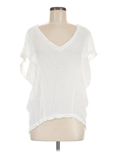 Pre-owned Entro Short Sleeve Blouse In White