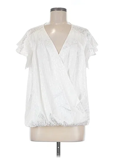 Pre-owned Entro Short Sleeve Blouse In White