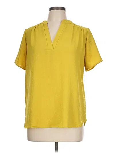 Pre-owned Entro Short Sleeve Blouse In Yellow