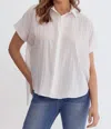 Entro Short Sleeve Flowy Top In Off White In White