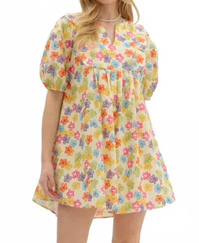 Entro Short Sleeve Mini Dress In Multi Color