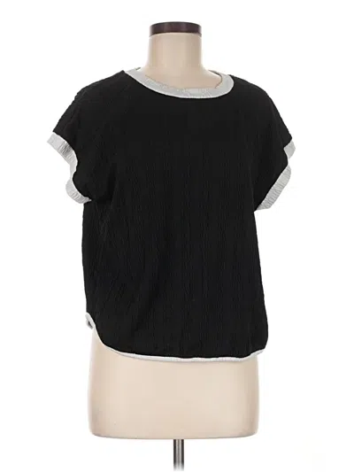 Pre-owned Entro Short Sleeve Top Black Crew Neck Tops