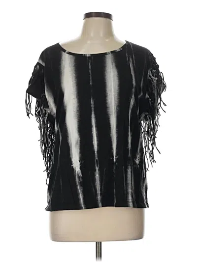 Pre-owned Entro Short Sleeve Top Black One Shoulder Neckline Tops