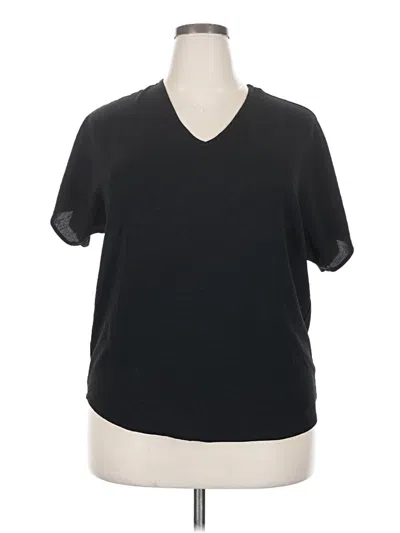 Pre-owned Entro Short Sleeve Top Black V Neck Tops
