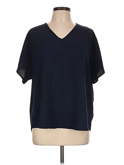 Pre-owned Entro Short Sleeve Top Blue V-neck Tops