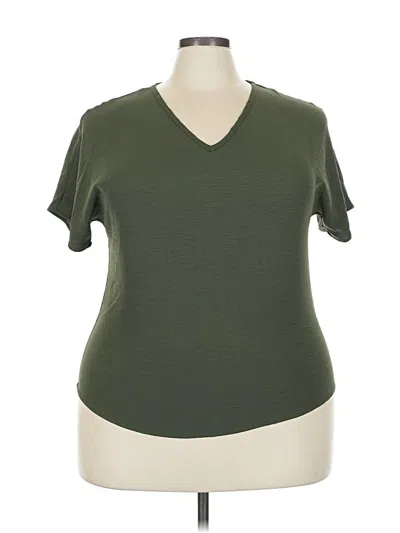 Pre-owned Entro Short Sleeve Top Green V Neck Tops