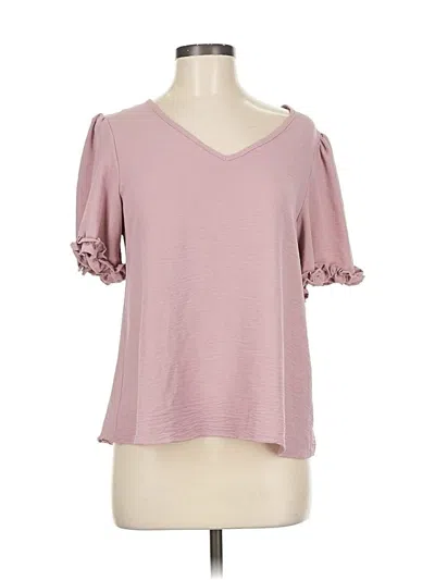 Pre-owned Entro Short Sleeve Top Pink Cold Shoulder Neckline Tops