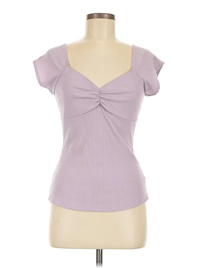 Pre-owned Entro Short Sleeve Top Purple Sweetheart Neckline Tops