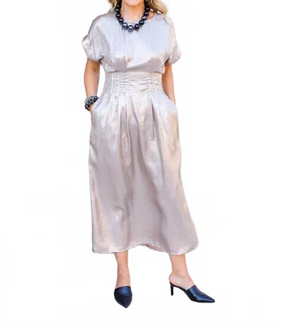 Entro Silkstone Midi Dress In Silver