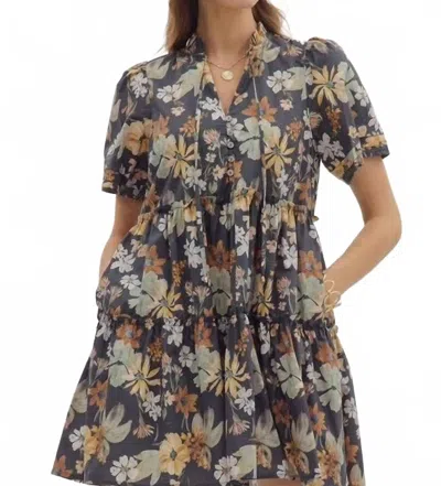 Entro Silverton Dress In Charcoal In Multi