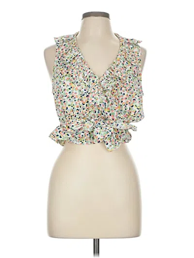 Pre-owned Entro Sleeveless Blouse In White