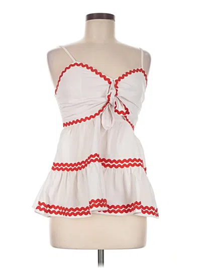 Pre-owned Entro Sleeveless Blouse In White