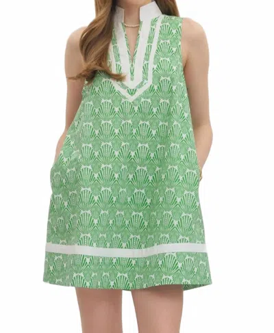 Entro Sleeveless Shift Mini Dress In Green Shell