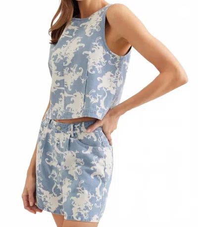 Entro Sleeveless Top And Short Set In Blue