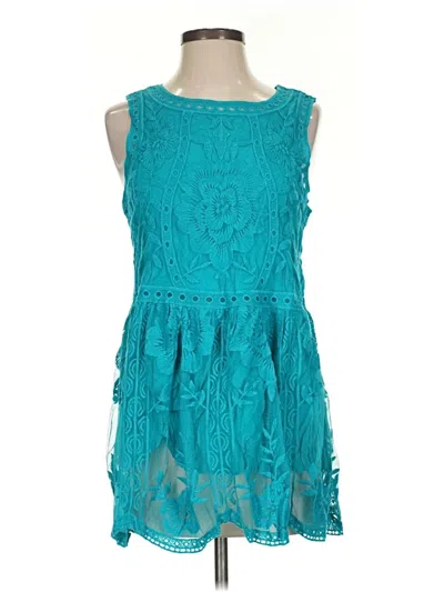 Entro Sleeveless Top Teal Halter Neckline Tops In Blue