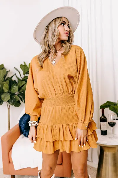 Entro Slight Change Of Plans Dress In Golden Honey In Orange