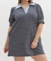 Entro Slow It Down Dress In Navy In Multi